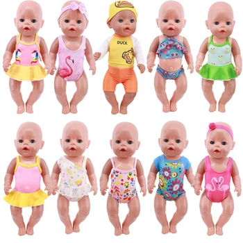 Lėlė Nauja mielas animacinių filmų maudymosi kostiumėlį Drabužius 18 Colių Amerikos&43CM Reborn Baby Naujas Born Lėlės ,Mergina Rusijos Lėlės 