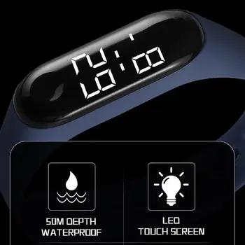 M3 Vaikų vientisos Spalvos Reguliuojamas Dirželis LED Skaitmeninio Elektroninio Sporto Riešo Žiūrėti Berniukų, Mergaičių Laikrodžiai