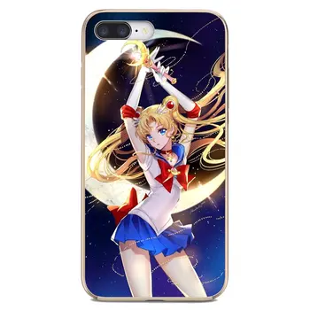 Mada-F-cartoon-S-Sailor Moon-C-merginos Xiaomi mi Redmi Pastaba 3 4 4 5 6 7 8 8t 9 9s 9t 10 pro lite Silikono Telefono Maišelį Atveju