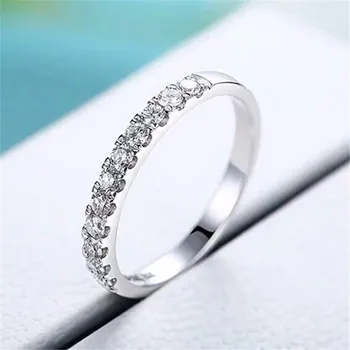 Mados 925 sidabras Akmenys, Žiedai, Moterų-1,3 mm*19 gabalas Uodega žiedas, platinuotos Bauda Jewelrys