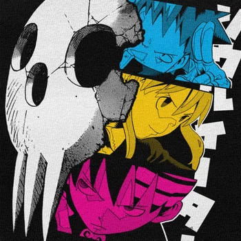 Mados Marškinėlius Vyrų Shinigami Soul Eater Marškinėliai Trumpas Rankovėmis Minkštos Medvilnės marškinėliai Japonų Anime, Manga Mirties Tee Viršūnes Drabužiai