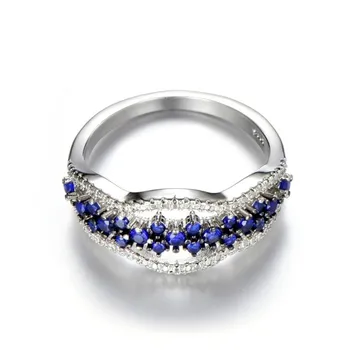 Mados Tuščiaviduriai Blue Crystal Žiedą, Moterims Žavesio AAA Cirkonis Piršto Žiedas Vestuvių Juostoje Žiedas Valentino Diena Dovana