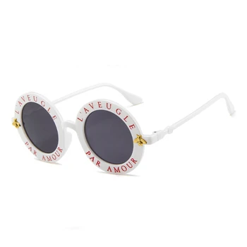 Mados Unisex Turas retro akiniai nuo saulės moterims, anglų raidės bičių saulės, akiniai nuo saulės vyrams akinius Vintage Akiniai Ratas Classic