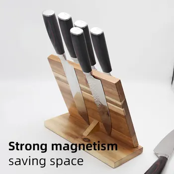 Magnetinio Peilių Blokas Natūralaus Medžio Peilis Organizatorius Blokuoti Įstrižai Peiliu Dokas Virtuvės Žirklių Laikiklis Tvirtai Magnetiniai
