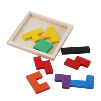 Mediniai Tetris Žaidimas Švietimo Dėlionės, Žaislų, Medienos Tangram Smegenų-Kibinimas Įspūdį Ikimokyklinio Amžiaus Vaikai, Vaikų Žaislas