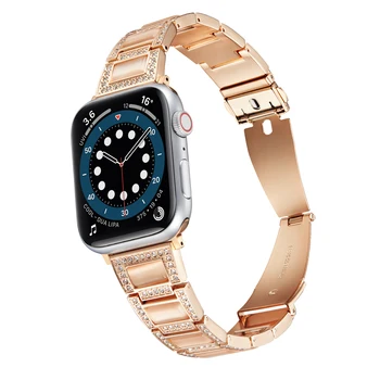 Metalo diržu, Apple watch serijos 6 se 5 4 3 2 1 dirželis Iwatch dirželis diamond dirželis opal prabanga flash akmens 38mm 40mm 42mm 44