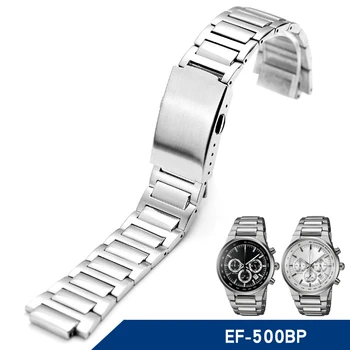 Metalo Vandeniui atsparus Dirželis Riešo Casio EF-550 558 535 500 EF550 EF558 EF535 EF500 Kartus Sagtis Nerūdijančio Plieno Watchbands Dirželis