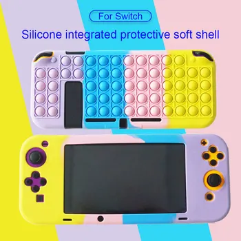 Mielas Minkštas Apsauginis Atveju Shell Anti-rudenį Anti Stresas atsparus smūgiams Nintendo Jungiklis Žaidimų Konsolės Rožinės spalvos Silikoninis Dangtelis Korpuso Žaislai