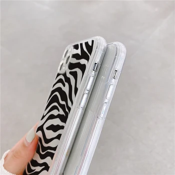 Mielas Zebra Modelio Telefoną Atveju 11 Pro Max iphone 7 8 plus X XR XS Max SE 2020 Skaidri Minkšta Galinį Dangtelį iphone 12 Pro