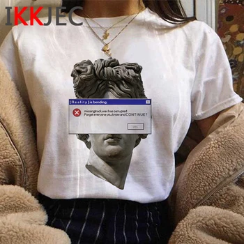 Mikelandželas Estetinės t-shirt viršuje tees moterų plius dydis harajuku japonijos grunge tumblr drabužių estetikos