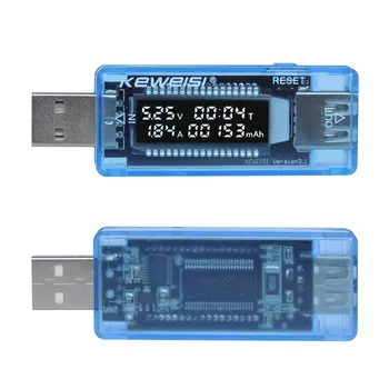 Mini Nešiojamas 0.91 colių LCD Ekranas USB Įkroviklio Talpa Elektros Srovės Įtampos Detektorius Testeris Multimetras
