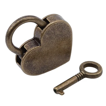 Mini Retro Lydinio Širdies Formos Lock Spynos Maži Bagažo Langelį Užrakinti, Su Raktais Cinko Lydinio Lagaminas Spintelę Aparatūros Nustatyti Karšto