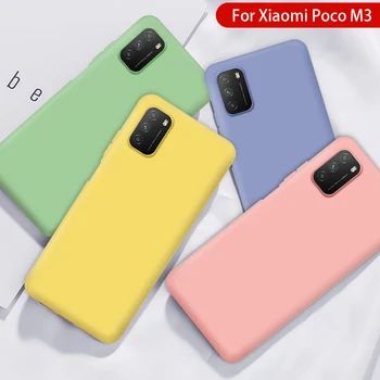 Minkštas Silikoninis Telefono Dangtelis Xiaomi Poco M3 X3 NFC Apsaugos Atvejais Skystu Silikonu Telefoną Atveju xiaomi mi 10 Mi 10T Pro Lite