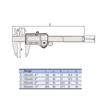Mitutoyo 0-100mm/150mm/200mm Vernier Suportas 0.01 mm Skaitmeninis Staliuko Metalo Suportas Priemonės Indikatorius