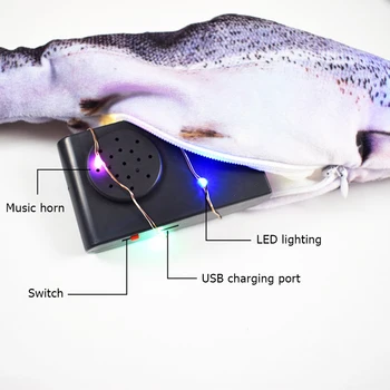 Modeliavimo Juda Žuvų Elektros Interaktyvi Katė Kramtyti Bite Žaislas, USB Kroviklis Šokių Juda, Šokinėja Floppy Žuvų Katė Žaislas