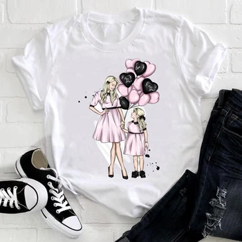 Moterų Drabužiai Elegantiškas Mergina, Dukra, Mama Mama, Mama, Myliu, 90-ųjų Vasaros Drabužių Spausdinti Marškinėlius Moterų Tee Viršuje Grafinis T-shirt