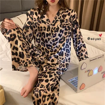 Moterų leopard pižama vip dropshipping didmeninė saitą