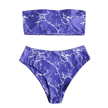 Moterų maudymosi Kostiumėliai Kratinys Seksualus Bikini 2021 Tvarstis Padalinta Moterų maudymosi kostiumėlį Paplūdimio Bikini Komplektas Maillot De Bain Femme