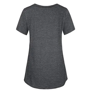 Moterų Motinystės Krūtimi Tee Slaugos Viršūnes Vientisos Spalvos Trumpomis Rankovėmis T-Shirt Marškinėliai