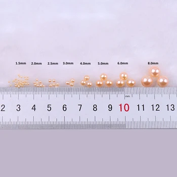 Multi Dydis Akrilo Karoliukai Spalvingų Granulių, su Skyle Apvalios Perlas Akrilo Perlų 