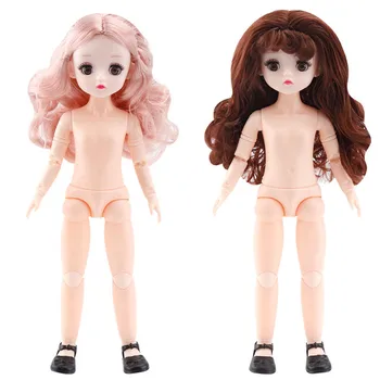 Nauja 30cm Nuogas Kūdikis BJD Doll 1/6 23 Kilnojamojo Sąnarių 4D Mirksėti ir Makiažo Mados Cute Lėlės Multi-bendras Kūno Lėlės Žaislą Dovanų