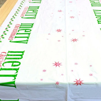 Nauja Kalėdinė Staltiesė PVC Lentelės Padengti Papuošimai Vandeniui Vienkartiniai Paprastą Vakarienę Namuose staltiesė Padengti 110*180cm