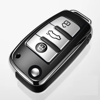 Nauja stiliaus Aukštos kokybės TPU+ABS Automobilio Raktas Padengti Atveju Audi A8 A6 A3, Q3 Q7 R8 Lankstymo Nuotolinio valdymo Raktas