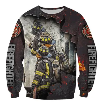 Naujas gaisrininkas serijos 3D spausdinimo marškinėliai mados užtrauktukas Hoodie atsitiktinis marškinėliai