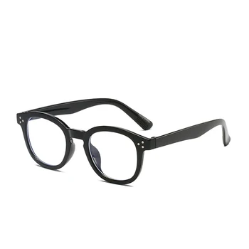 Naujas kovos su mėlyna šviesa akinius plokščias veidrodis didelis rėmas retro mados akiniai vyrams prabangūs aiški ratas akinius merginos akiniai