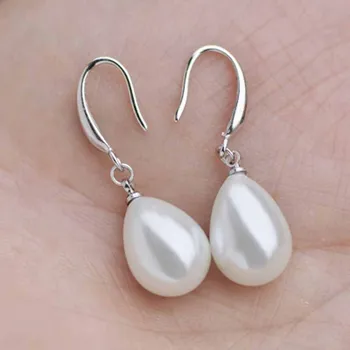 Naujas raudonas perlas pakabukas auskarai imitacija, perlų ilgi auskarai skaidraus krištolo opal auskarai, yra romantiška dovana moterims
