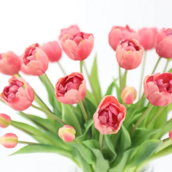 Naujas Silikoninis Tulpių Dirbtinių Gėlių Nekilnojamojo Touch Puokštė 40CM Prabangių Namų Dekoratyvinės Gėlės Kambarį Deco Flores Padirbtų Augalų