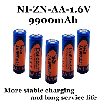Naujas zi-zn AA įkraunamos baterijos 1.6 V 9900 MAH imti daugiau stabilus, gyvenimas yra 5 kartus 1,5 V series baterijos, gali būti perdirbamos
