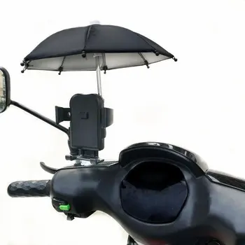 Naujų Motociklų Telefono Laikiklis Mini Skėtį Nuo Saulės, Skėtis Motociklo Apdailos Reikmenys, Poliesteris Mobiliojo Automatinis Skėtis