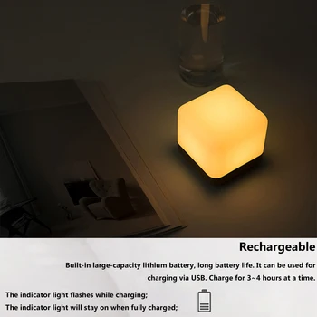 Nešiojamų Apversti Laikas LED Lempa USB Įkrovimo Kūrybinės Energijos Taupymo Aikštėje Mažas Stalo Lempa Miegamasis Namų Dekoro