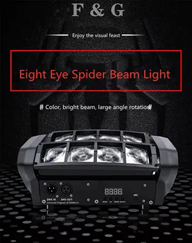 Nešiojamų Juda Galvos Voras Šviesos Mini LED Voras 8x10 M RGBW Artimosios Šviesos Didelį Poveikį DJ Diskoteka, naktinis klubas Šalies Scenos Apšvietimas