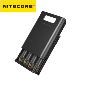 NITECORE F4 Baterija chager Keturis Tarpsnius Lankstus Galios Banko USB įkrovimo LCD ekranas Įkroviklį su 4pcs 18650 3500mAh baterijos