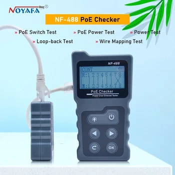 NOYAFA NF-488 LCD Tinklo PoE Tikrintuvas Per Ethernet cat5 cat6 Lan Kabelio Testeris Linijos Bandymas Įrankis