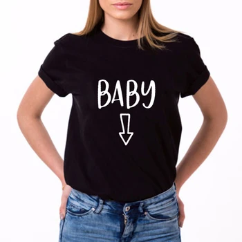 Nėštumo Skelbimas Kūdikių Alaus Pilvo Meilužis Moterys T-shirt Mama Mama Atitikimo Pora Viršų Tee Moterų Mielas Juokingas Topai Marškinėliai Tees