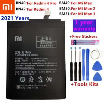 Originalus Baterijos BN40 BN42 BM49 BM50 BM51 Už Xiaomi Redmi 4 Pro Prime RAM 3G 32G ROM Edition Redrice 4 Redmi4 Mi Max Max2 Max3