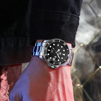 Originalus Prabangus Automatinis laikrodis Vyrams, Mechaninė Judėjimo Vandeniui Sporto Nerūdijančio Plieno Markės Laikrodį Lauke relogio masculino