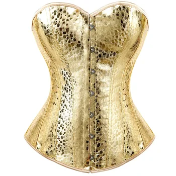 Overbust Odos Korsetas Bustiers Suknelės Moterims Tutu Sijonas Nustatyti Gotikos Aukso Bling Parodijos Corselet Suknelė Plius Dydis S-6XL