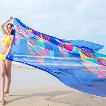 Pareo Šalikas Moterų Paplūdimio Sarongs Paplūdimio Padengti Iki Vasaros Geometrinių Dizaino Ponios Rankšluostį Vasaros Šalikai Paplūdimio Plus Size Ch A4F9
