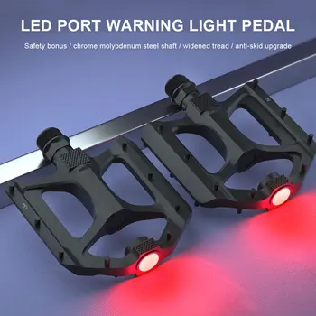 Pedalus Dviračio Pedalus Dviračių Ultralight neslidus Lydinio Uždaromos Guolių Dviračių Butas Platforma Pedalai LED Šviesa