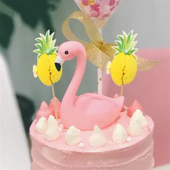 Pink Flamingo Gimtadienio Tortas Dekoravimo Reikmenys Meilės Sparnai Šalies Desertas Stalo Plug-in Dervos Rausvos spalvos, Puikus Mados 19x11cm 1 VNT