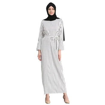 Pop Spinta Musulmonų Suknelė Abaja Moterų Suknelė Dryžuota Suknelė Caftan Islamo Drabužių Abaja Dubajus Turkų, Arabų Eid Mubarakas