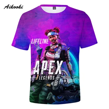 Populiarus Apex Legendos Vyrų 3D TShirts Moterų trumpomis Rankovėmis T-shirt Berniuko/Mergaitės Marškinėlius Žaidimas Apex Legendos Gyvybės Vasaros Mados Viršūnes
