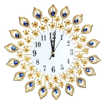 Prabanga Dirbtinių Deimantų Kristalų Didelis Sieninis Laikrodis Metalo Kambarį Sieninis Laikrodis Namų Meno Apdaila
