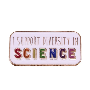 Pritariu, įvairovę, mokslo emalio pin ženklelis graži vaivorykštė balta meno laboratorijos mokslininkas didžiuotis dekoras