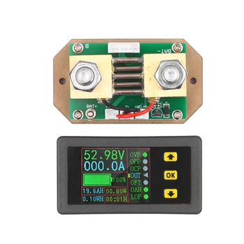 Profesinės Digital Voltmeter Ammeter LCD Ekranas Coulometer 90V 0-500A, 2-way Vatmetrą Įtampa Srovės Energijos Skaitiklis