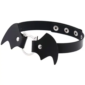 Punk kūrybinio šikšnosparnis vampyras odinis antkaklis Choker Karoliai Kūrybos Dirbtiniais Odos Choker Punk Choker Apykaklės Moterims